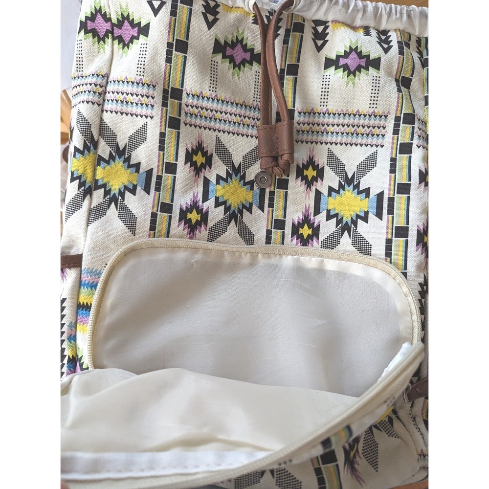 Unbranded Off White Multicolor Southwestern Style Backpack Bag - Picture 5 of 5